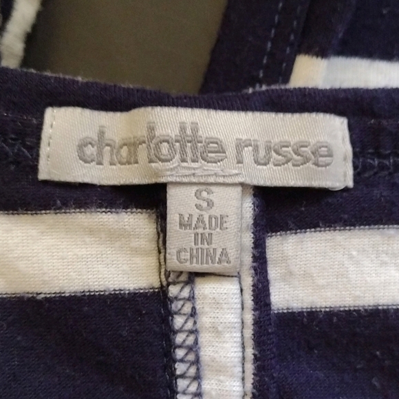 Charlotte Russe - Striped High Low Slit Shirt - Picture 10 of 11